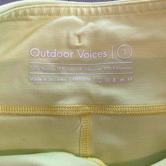 NWT Outdoor Voices Move Free 6” Bike Hike Workout Shorts Gecko Yellow Size Small - Picture 11 of 15